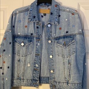 Star Embroidered Denim Jacket, size XS